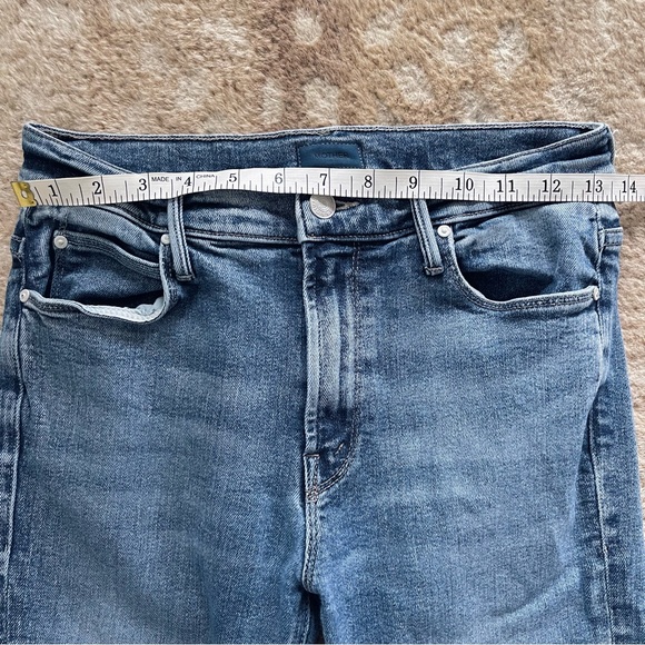 Mother The Mid Rise Dazzler Ankle Slim Straight Jean Whiplash Med Blue Wash 27 - Picture 3 of 16